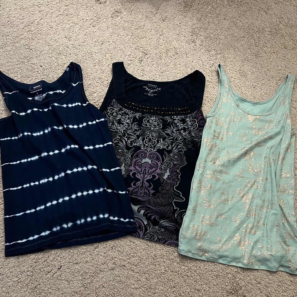 Bundle of 3 Women’s Large Tank Tops Sonoma and A New Day